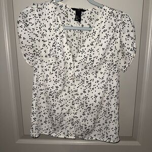 H&M Black and White Speckled Blouse